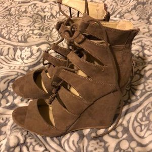 Beige wedges
